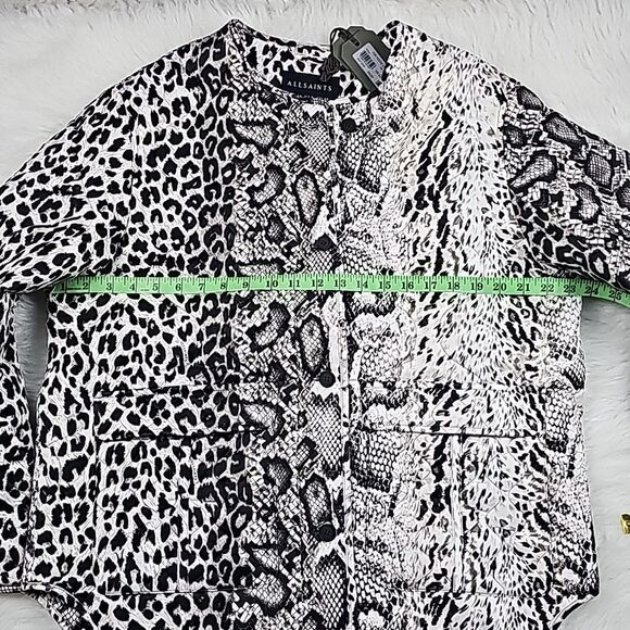 All Saints NWT Foxi Noche Liner Quilted Jacket in Gray Women's Size 8 - Picture 10 of 12